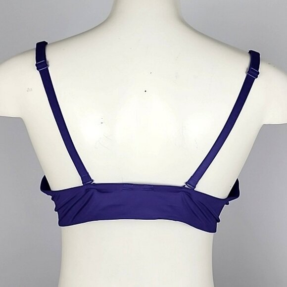 ⭐️2/ $40⭐️ La SENZA Underwire Push-Up Bra Deep Purple Rhinestones Lace Size 38B - Picture 3 of 16